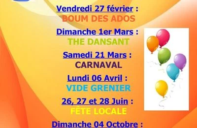 Info des manifestations 2015 du comité